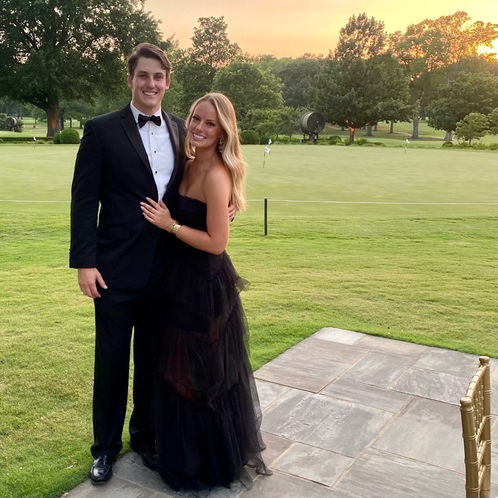 BCBG Black Tulle Corset Gown Size 4